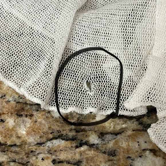 Free People Beaded Mesh Sheer Babydoll Tunic Blouse Sequin Beaded S Boho Peasent - Picture 10 of 10